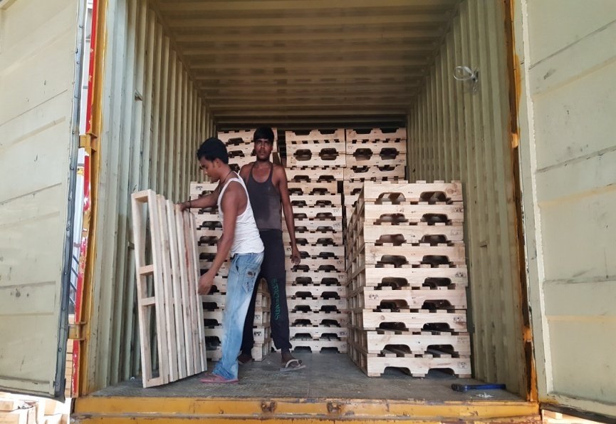Siva Packagings wooden packaging loaded inside transport container